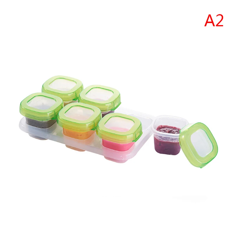 

6Pcs/set Baby food supplement box baby food supplement food box mini food frozen storage sealed box portable snacks fresh food