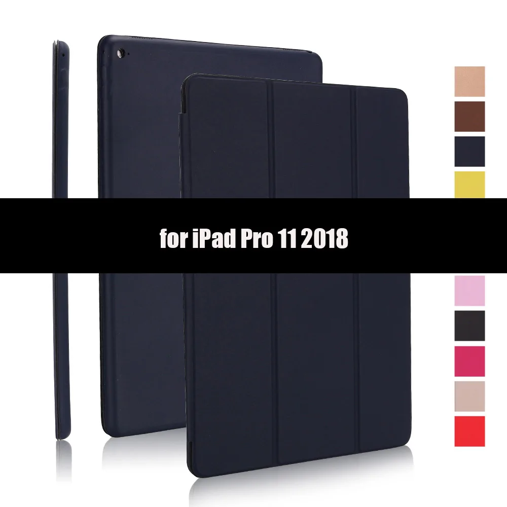 Dark Blue-3 Ультратонкий умный чехол для iPad Pro 12,9, складной чехол-книжка из искусственной кожи s для iPad Pro 12,9 Pro 11 12,9 - Цвет: Dark Blue-3