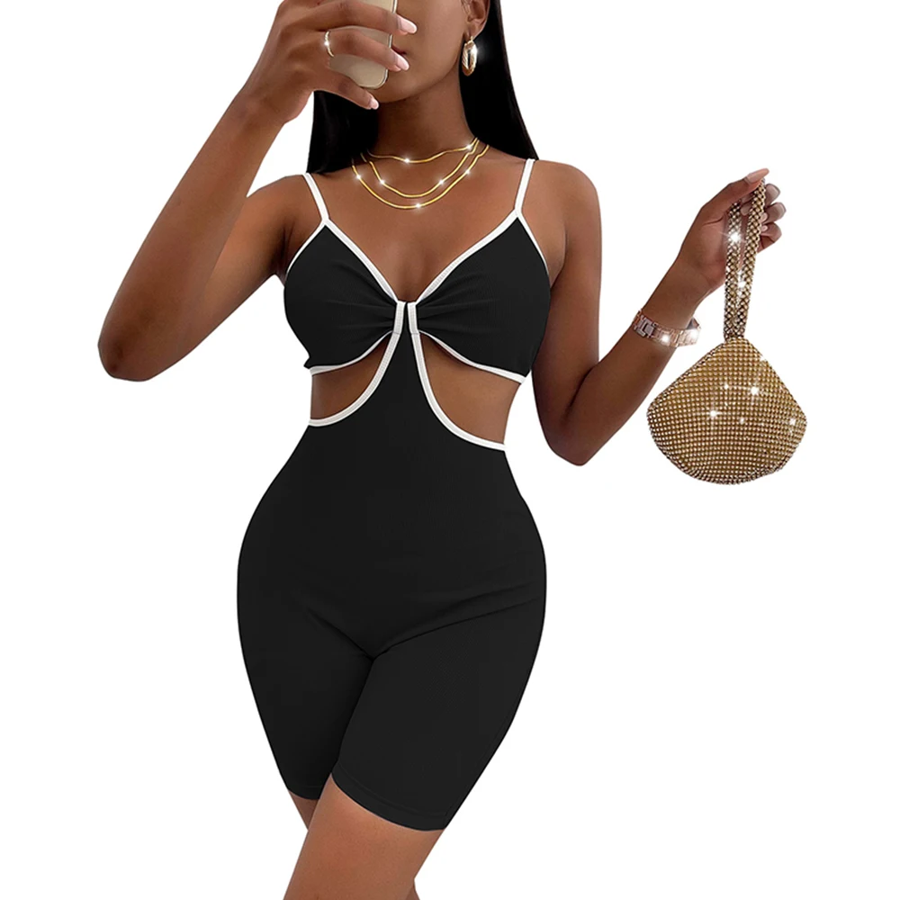 

Женские облегающие Комбинезоны для тренировок с вырезами и открытой спиной, спортивная одежда для активного отдыха, комбинезоны без рукаво...