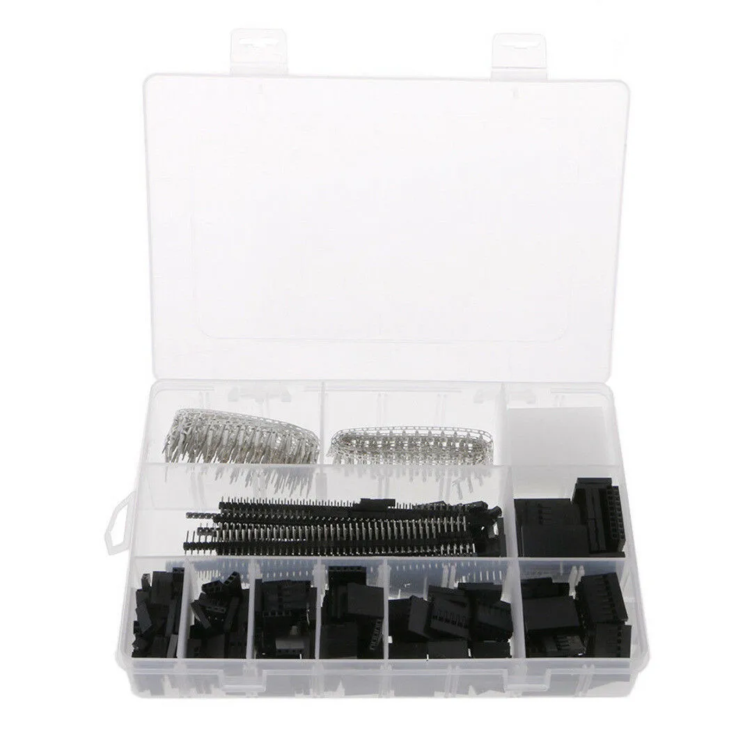 

1450Pcs Dupont PCB Wire Jumper Pin Header Connector Housing Kit Crimp Pins 40Pin 2.54mm Single Row Straight Male Connector