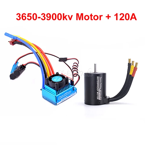 120A and 3650-3900KV 3650 3900kv 4300kv бесщеточный двигатель/45A 60A 80A 120A бесщеточный ESC электрический регулятор скорости пыленепроницаемый для 1:10 1/10 RC автомобилей - Цвет: 120A and 3650-3900KV