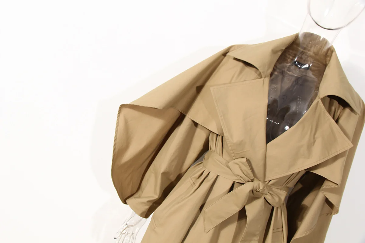 

DEAT 2021 New Spring And Summer Fashion Casual Long Sleeve Solid Color Medium Length Windbreaker Women's Loose Coat SH749