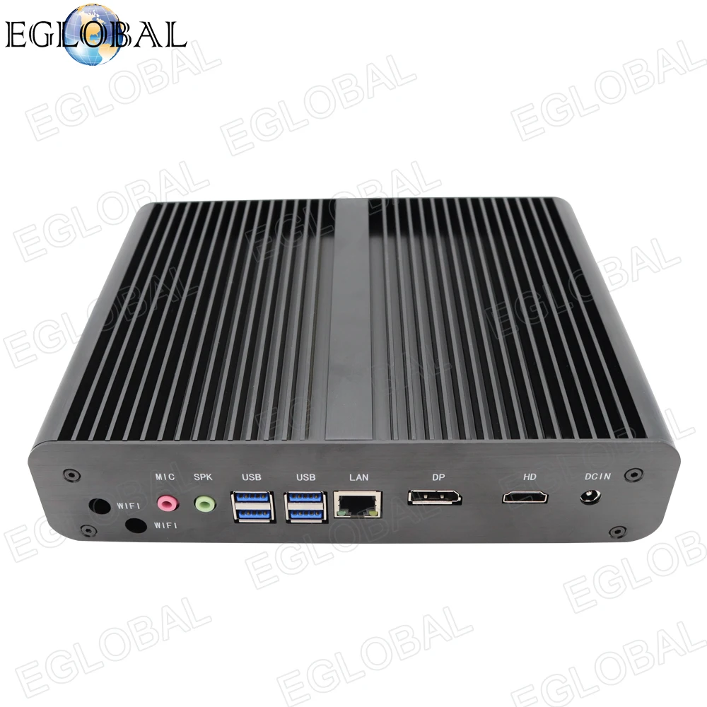 Процессор Eglobal Fanless мини-компьютер Intel Core i7 1065G7 I7 10510U i5 8250U 2 * DDR4 HTPC Nuc VGA DP HDMI Мини ПК