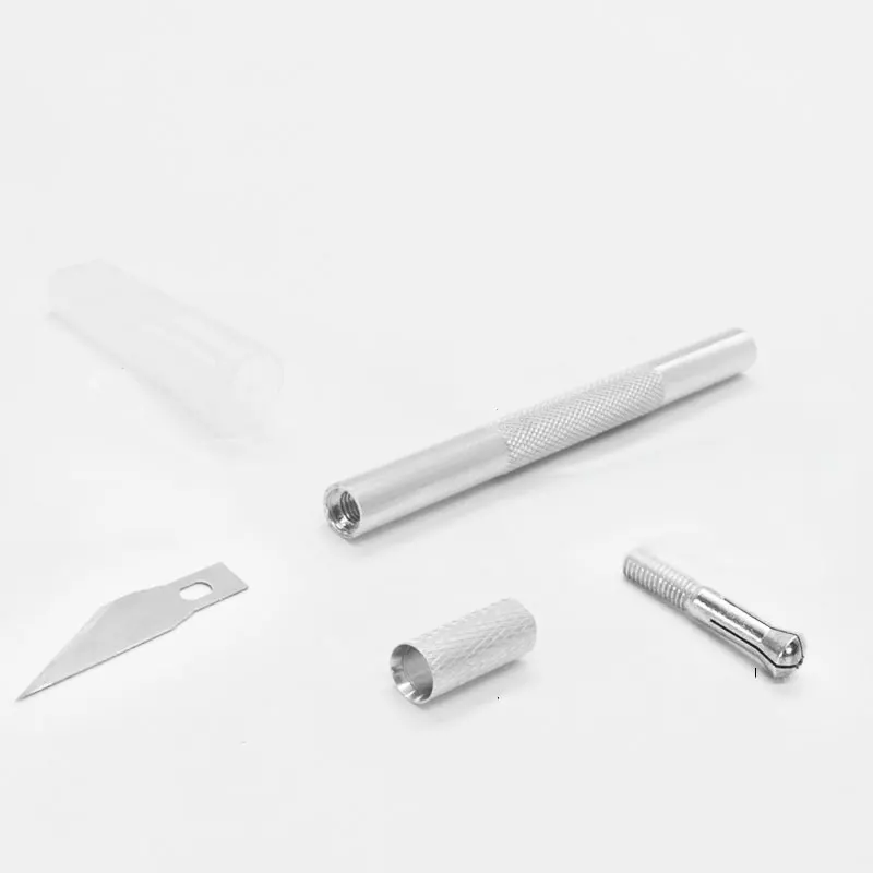 

1 Set Metal Handle Tool Sculpture Carve Knife Non-Slip Steel Craft And 30 Pcs Extra Backup Graver Wood Paper Cutter for DIY Art
