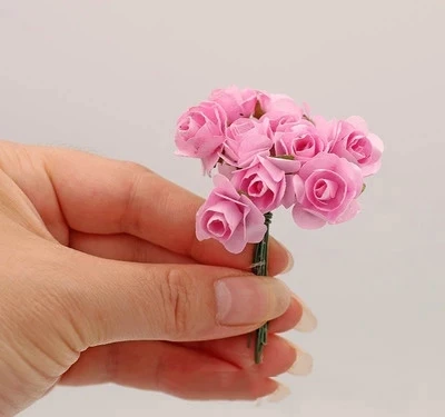 Искусственные мини аксессуары Букет бумажных цветов миниатюрные розы Калла