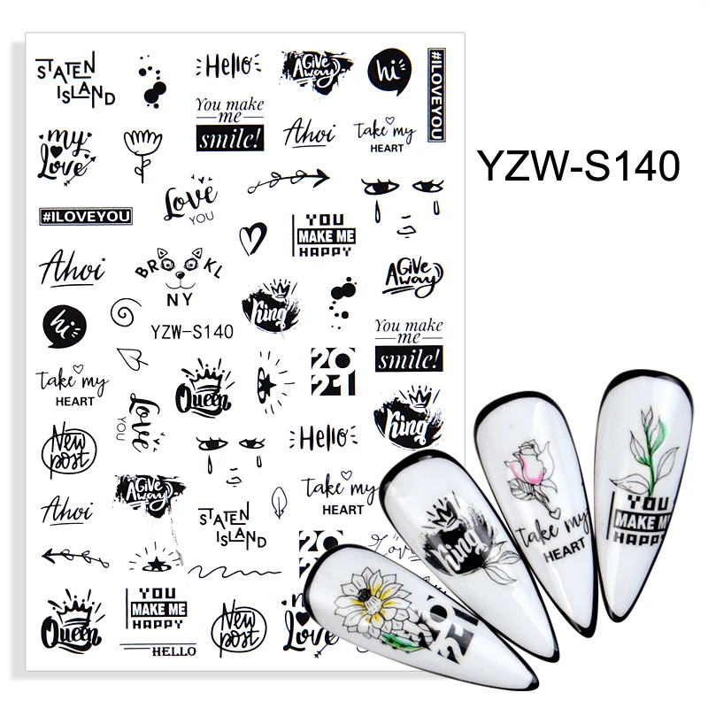 

2021 Newest 3D Stickers for Nails Cartoons Fruit Pineapple Avocado Banana Nail Sticker Foil Adhesive Decals Nail Art Decorations