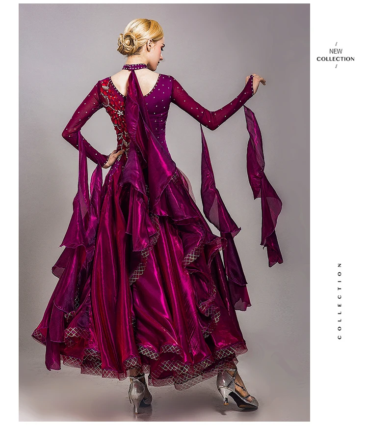 Новинка Платье для бальных танцев соревнований танцевальная одежда платье