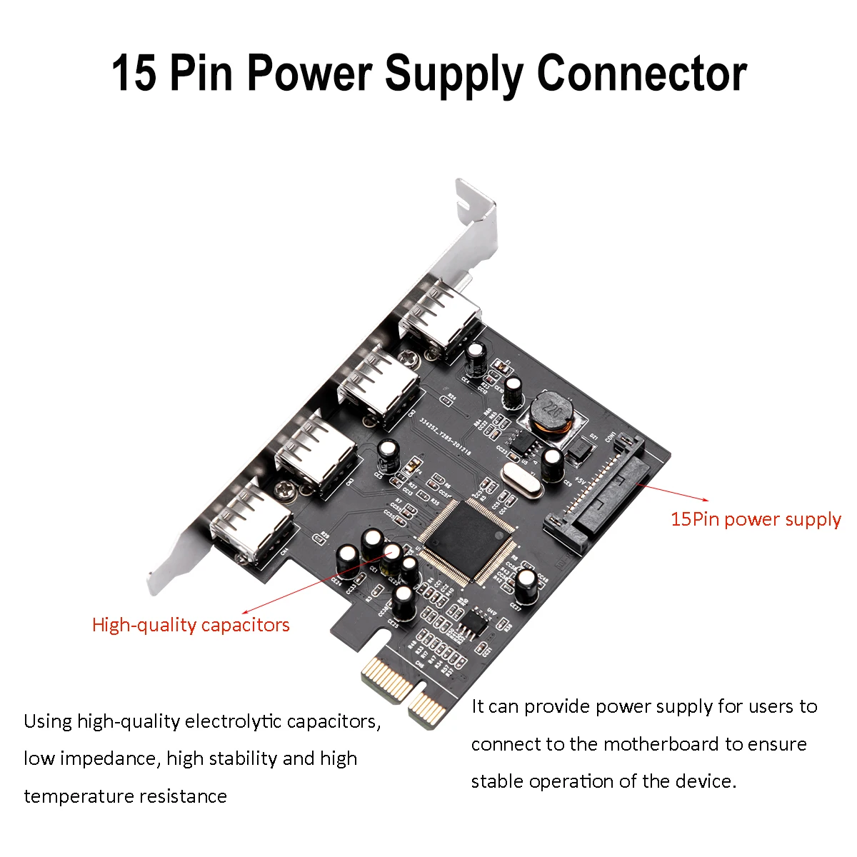 Внешний порт PCIe x1 на 4 порта USB2.0 с разъемом SATA|Платы расширения| |