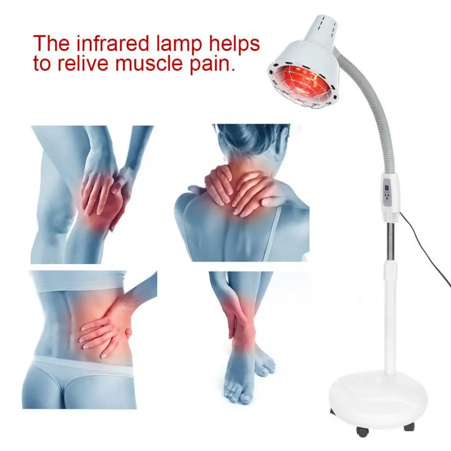 

275W Infrared Light Heating Therapy Lamp Back Shoulder Muscle Pain Cold Relief Lamp 360 Rotation Physiotherapy Massage Heat Lamp