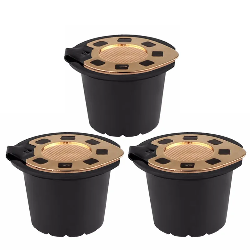 gold 3pcs Многоразовые nespresso 3 шт обновленная версия с хорошим эффектом фильтрации, богатый жир и деликатный внешний вид капсула nespresso кофе фильтр инструменты бариста кухонные принадлежности - Цвет: gold 3pcs