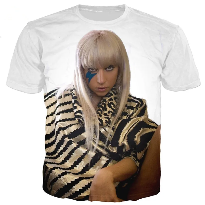 

Summer singer Lady Gaga 3D printed t-shirt passion music dance T-shirts neutral goddess Lady Gaga men and women T-shirt casual