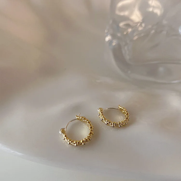 Винтажные модные золотые и серебряные серьги-гвоздики в форме цветка для женщин