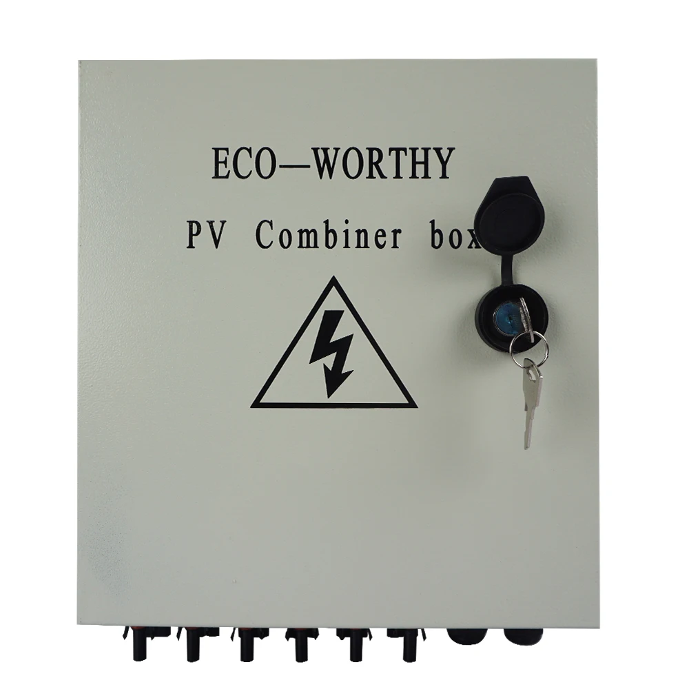 ECO-WORTHY солнечный PV Combiner Box 6 струн 10A выключатель высокое напряжение защиты для