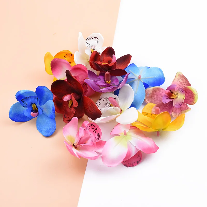 100 шт. Искусственные цветы орхидеи Рождественское украшение для дома свадебный