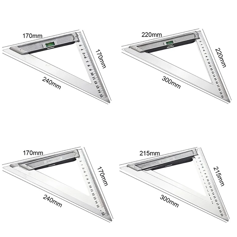 

Aluminum Protractor Triangle Angle Protractor Speed Square Ruler Square Ruler Building Frame Miter Carpenter Measuring Tools