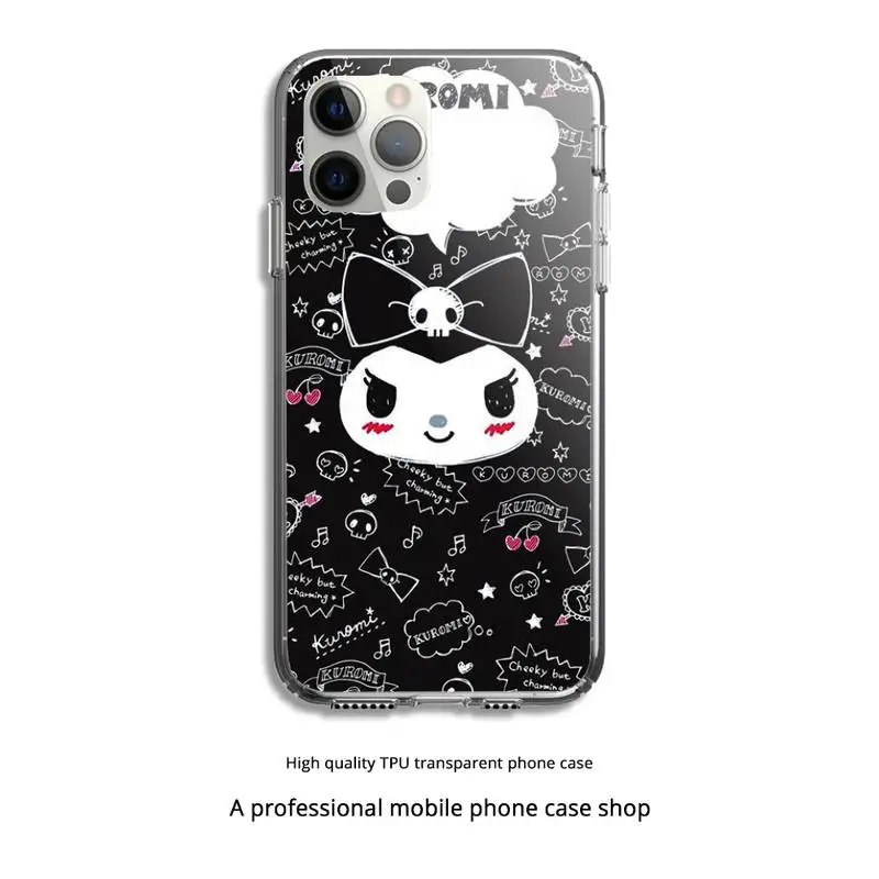 

Kuromi Colorful Phone Case Clear Cover For Iphone 5 6 7 8 11 12 plus XR X XS SE2020 11/12PRO Max Transparent Cases