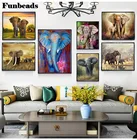 Алмазная 5D картина сделай сам с изображением слона, квадратная, круглая вышивка с изображением животных, наборы для вышивки крестиком, мозаика, домашний декор FF5010