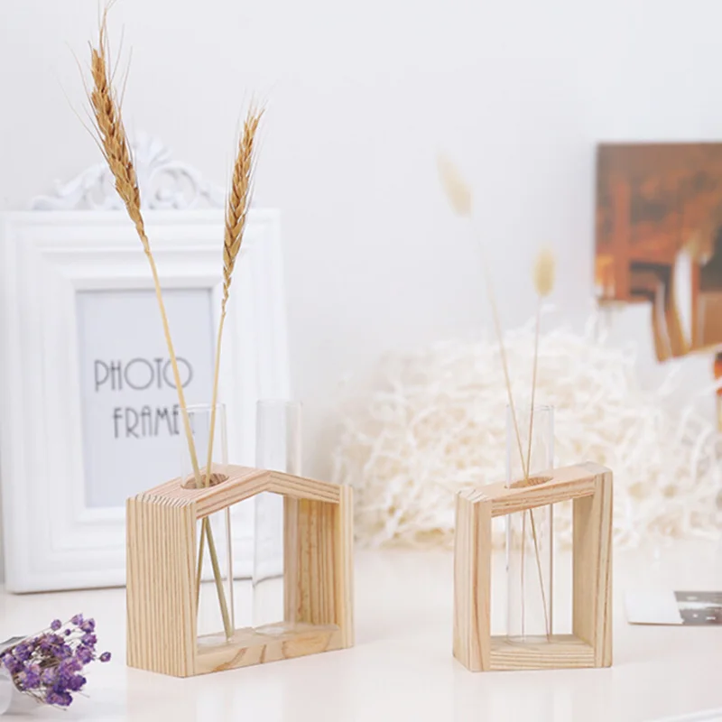 Простая Скандинавская стеклянная ваза для цветов трубка бутылка контейнер