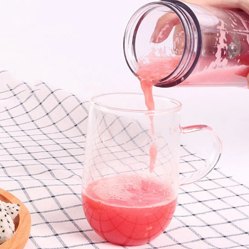 380 мл Usb Перезаряжаемый блендер миксер 2 лезвия соковыжималка Бутылка Чашка сок