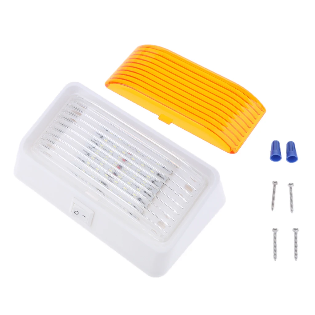 

12V Roof Ceiling Interior Dome Light For Camper/ Car /RV /Boat /Trailer - Porch Light Rectangle
