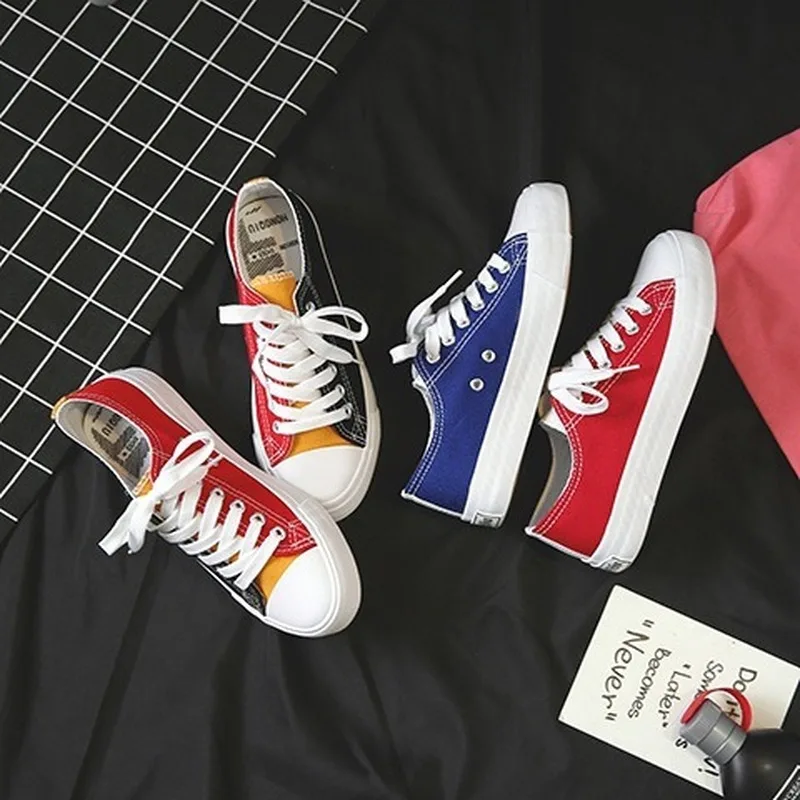 

Women's Flat Shoes Spring Sneakers Harajuku Ulzzang Smart Casual Canvas Shoes Female Vulcanize Shoe Fashion Tennis Trainers 2021