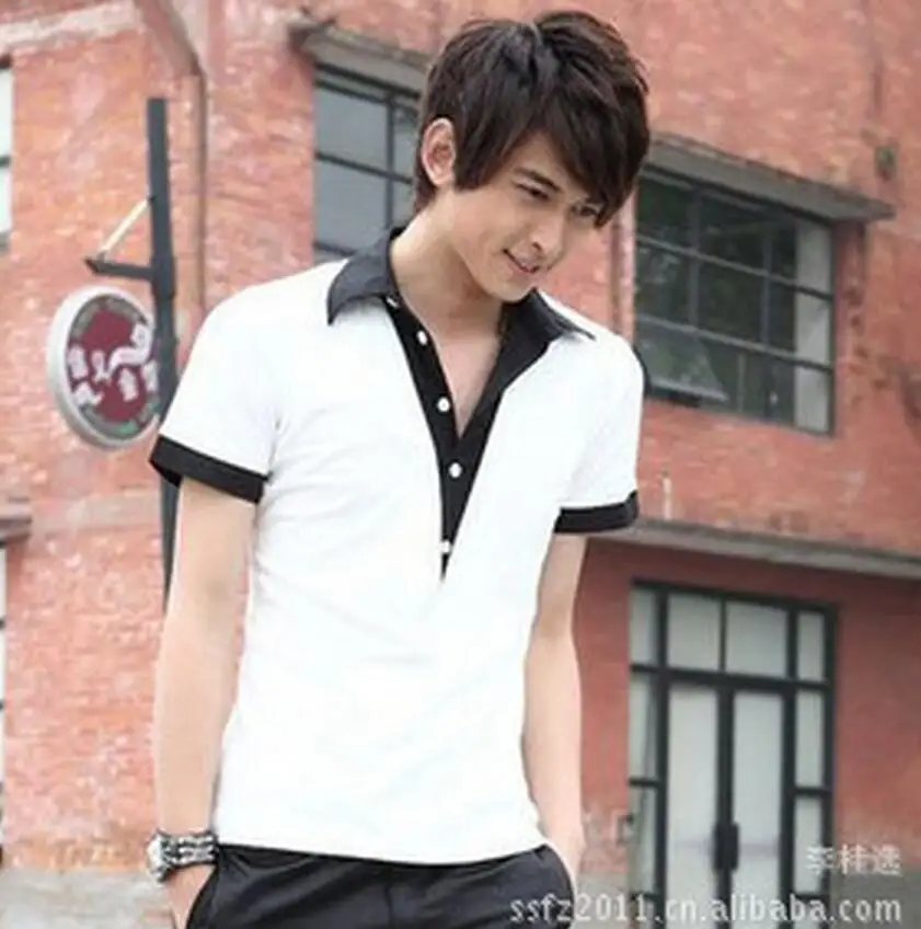 

Clothing Lager Size Free Shipping The New Men 's Korean Version Of Fashion Casual Short-sleeve T - Shirt / S-2xl