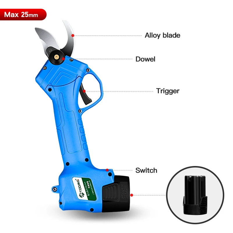 

Pinkman Electric Pruner Garden Tools Pruning 35mm Cordless Garden Scissors Tool Secateur Fruit Tree Shears Gardening Tools