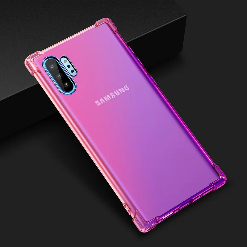Амортизация цвета постепенное изменение ТПУ чехол для телефона samsung galaxy Note 10 Pro 9