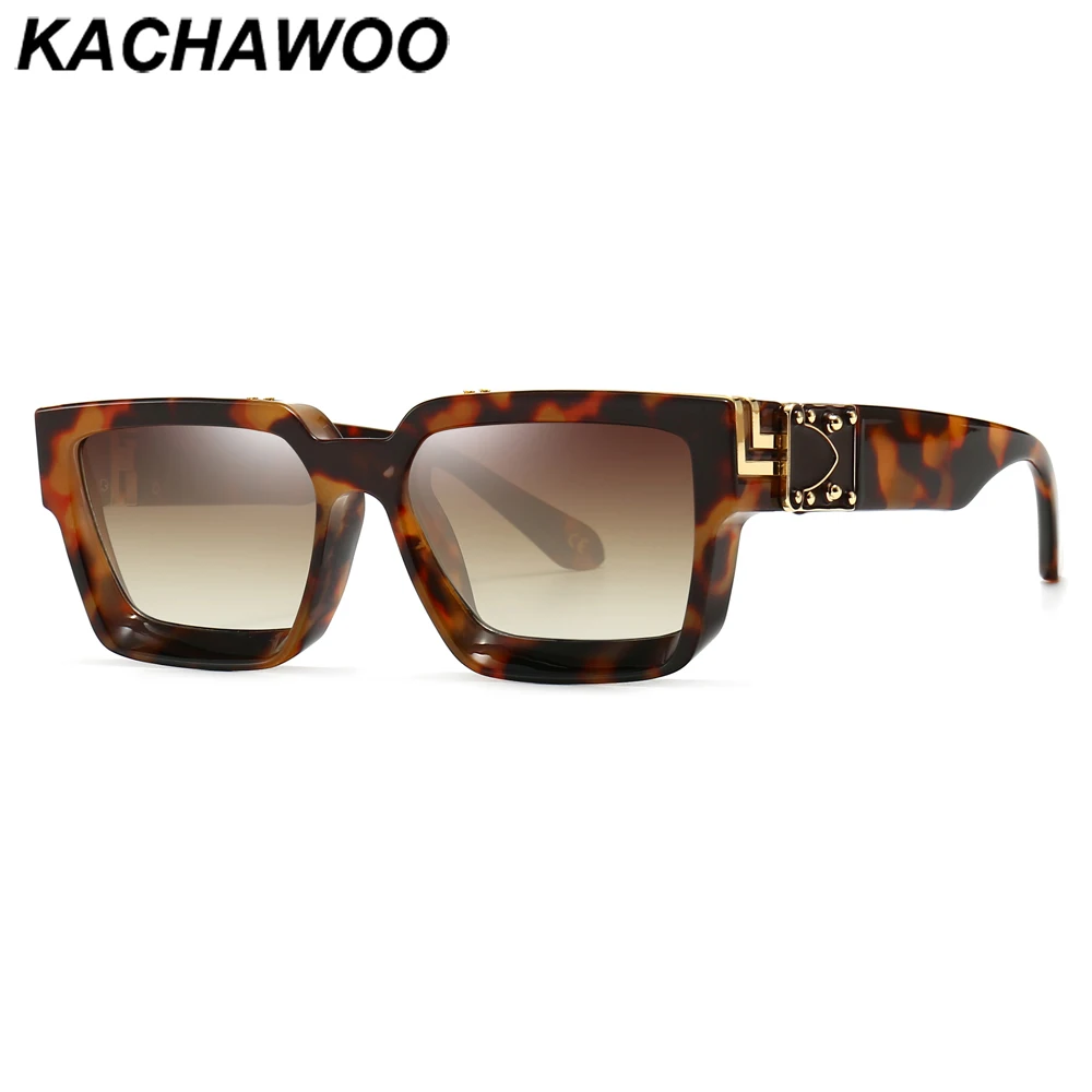 

Kachawoo square sunglasses for men black leopard transparent sun glasses women rectangle winter gifts uv400 sun shade drop ship