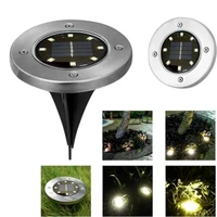 solar outdoor lights for garden decoration led solar disk lights buried light outdoor garden under ground waterproof white