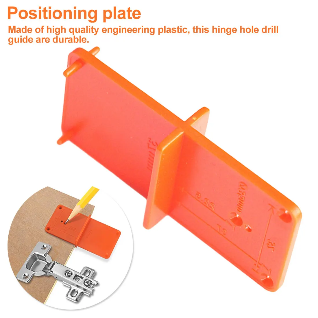 

Woodworking Tool Suit 35mm/ 40mm Hinge Hole Drilling Guide Locator Hole Opener Template Door Cabinets DIY Tool