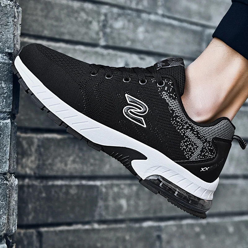 

New sports casual shoes fly woven soles rubber non-slip outsole air cushion shoes men