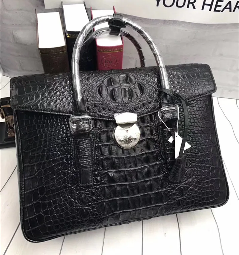 Натуральная крокодиловая кожа замок для ключей портфель бизнесменов Мужская