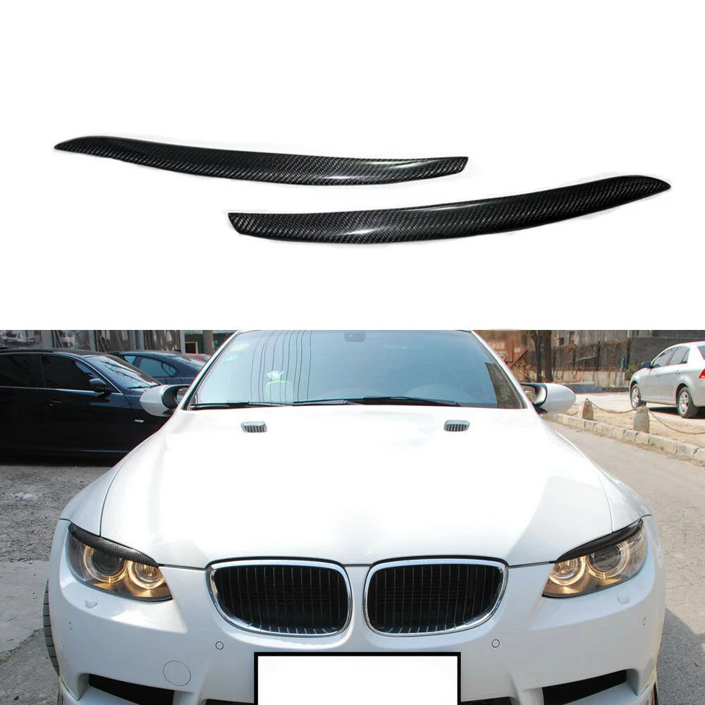 Для BMW E92 E93 & M3 2006 2013 черная фара век Крышка для глаз брови 2 шт|Хромирование| |