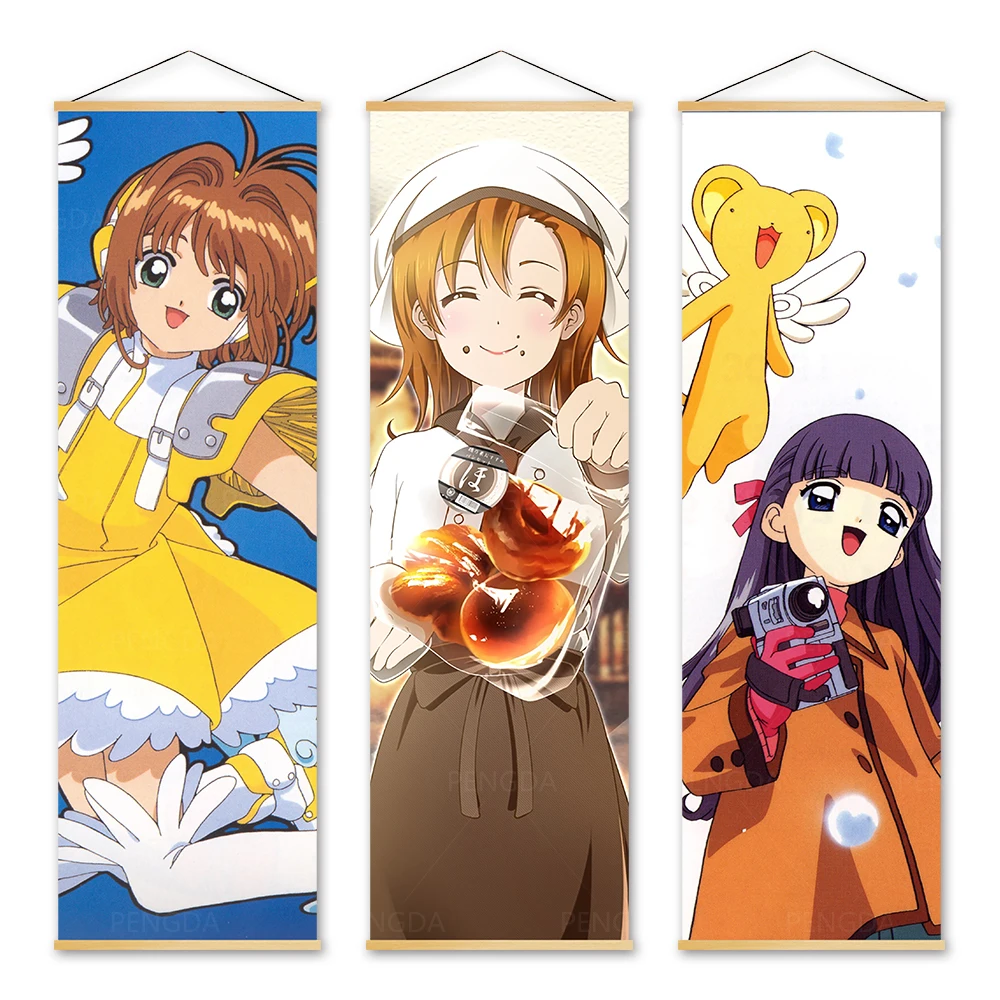 

Настенное художественное оформление, свиток из массива дерева, подвесная картина, карточка, Сакура, холст, постер, картина, печать, знаменит...