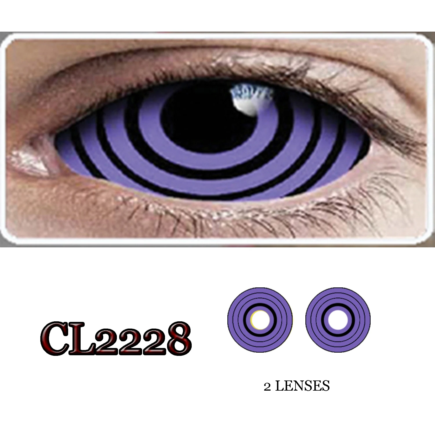 

(2 шт./пара) фиолетовый Шаринган Sclera Full Eye 22 мм контактные линзы дикое животное косплей-очки линзы для глаз цветные CL2228