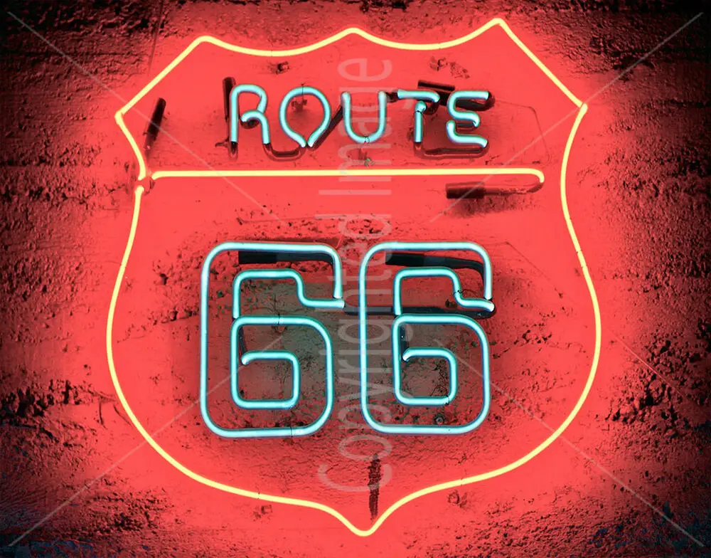 

HISTORIC ROUTE 66 VINTAGE GARAGE METAL TIN SIGN POSTER WALL PLAQUE