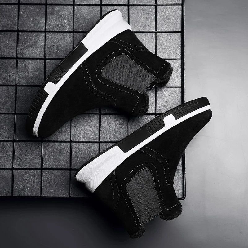 Мужские зимние ботинки с высоким берцем водонепроницаемая обувь из хлопка