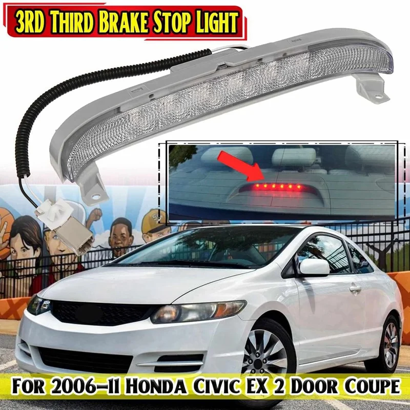 

AU04-светодиодный задний третий стоп-сигнал с высоким креплением для Honda Civic EX Coupe 2006-2011, задний багажник, высокий уровень, 3-й стоп-светильник, п...