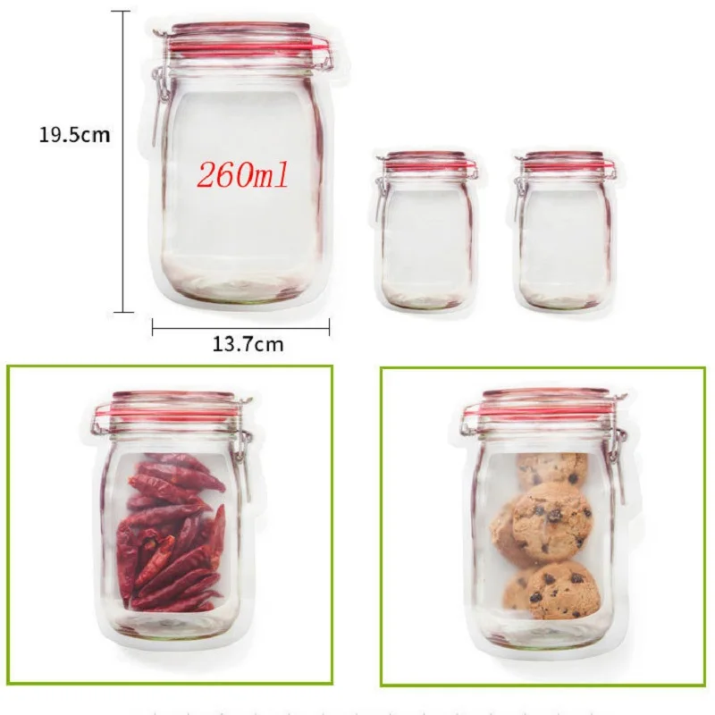 Многоразовые герметичные пакеты для хранения продуктов детские на молнии с