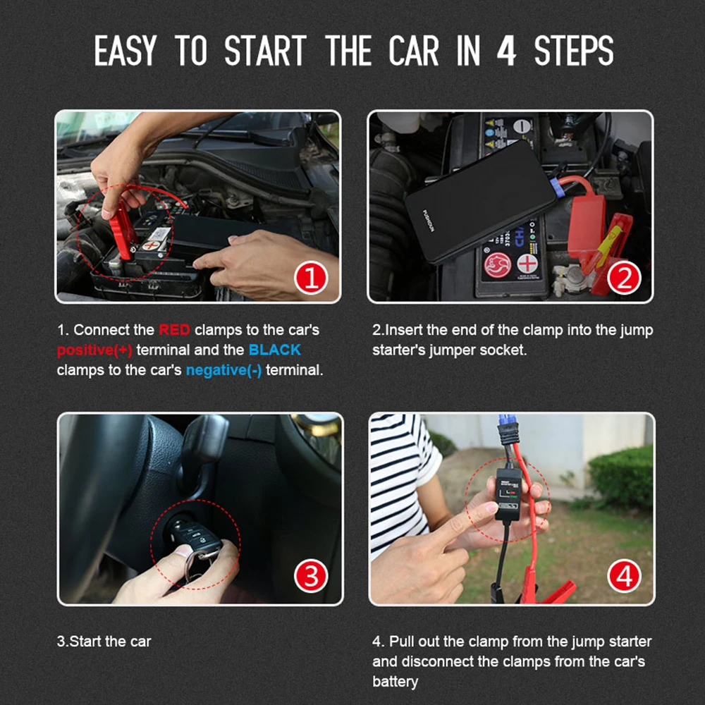 Портативное автомобильное пусковое устройство 5400 мАч внешний аккумулятор