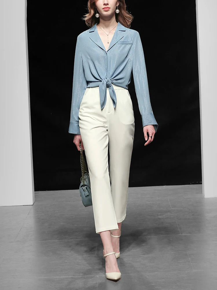 Весна лето 2020 дизайнерские Подиумные штаны женский костюм длинный рукав