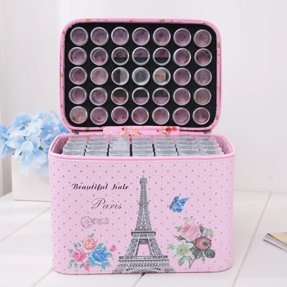 

Embroidery Crystal Bead Organizer Storage 140 Grids DIY Diamond Painting Drill Box Jewelry Box Rhinestone Case Container