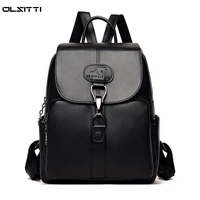 anti theft women backpack waterproof leather large capacity women backpack 2021 simple style travel casual school bag mochila