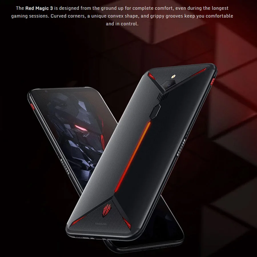 EU Version ZTE nubia Red Magic 3 Mobile Phone 8GB RAM 128GB ROM Snapdragon855 Octa Core 6.65"1080x2340p 5000mAh 48MP Android 9.0