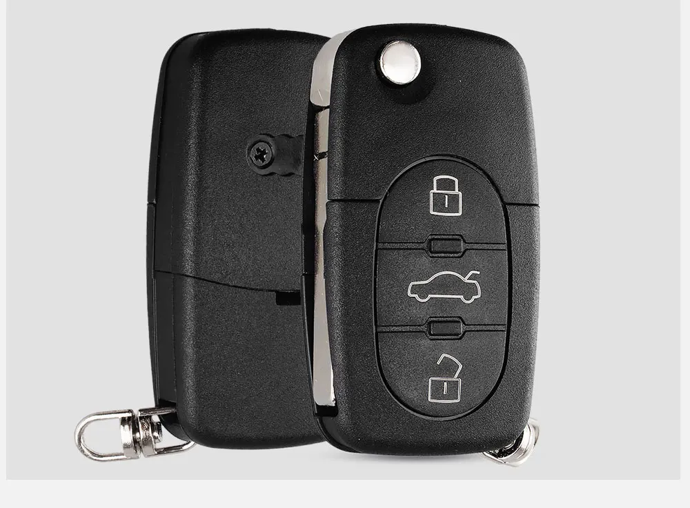 KEYYOU замена 3 кнопки флип ключи чехол в виде ракушки брелок для Audi TT A4 A6 A8 Quattro с лезвием CR1620