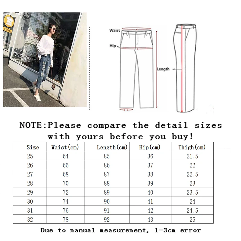 

Vangull Women Denim Ripped Hole Stretch Hollow Out High Waisted Jean Ladies Plus Size Full Length Pencil Pants Casual Jeans