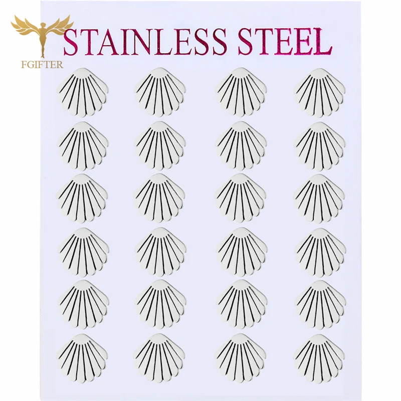 Stainless Steel Earring Set for Women Shell Stud Earrings Korean Fresh Style Summer Seaside Fashion Jewelry Items