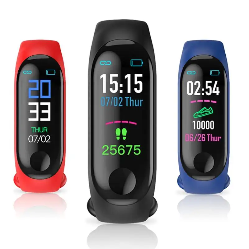 Водонепроницаемый смарт-браслет M3 с функцией измерения кровяного давления и