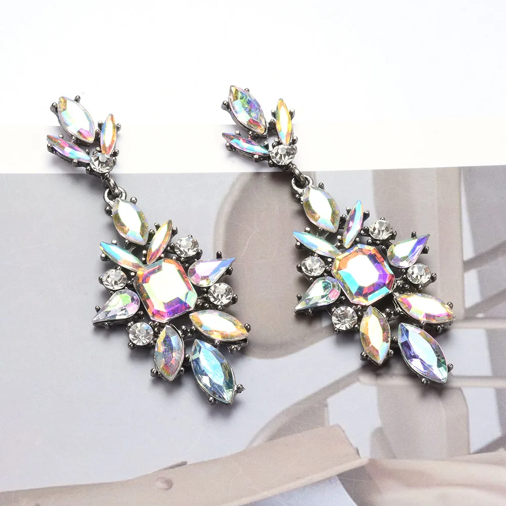 

New Arrive Statement Long Crystal Pearl Metal Dangle Drop Earrings High-Quality Fashion Glass Jewelry Accessories For Women
